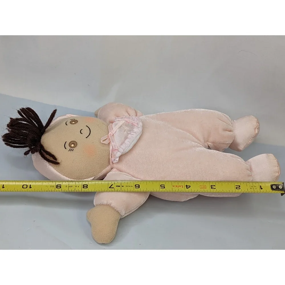 Dakin‎ Pink Baby Doll Plush 10 Inch Applause Brown Hair Stuffed Toy